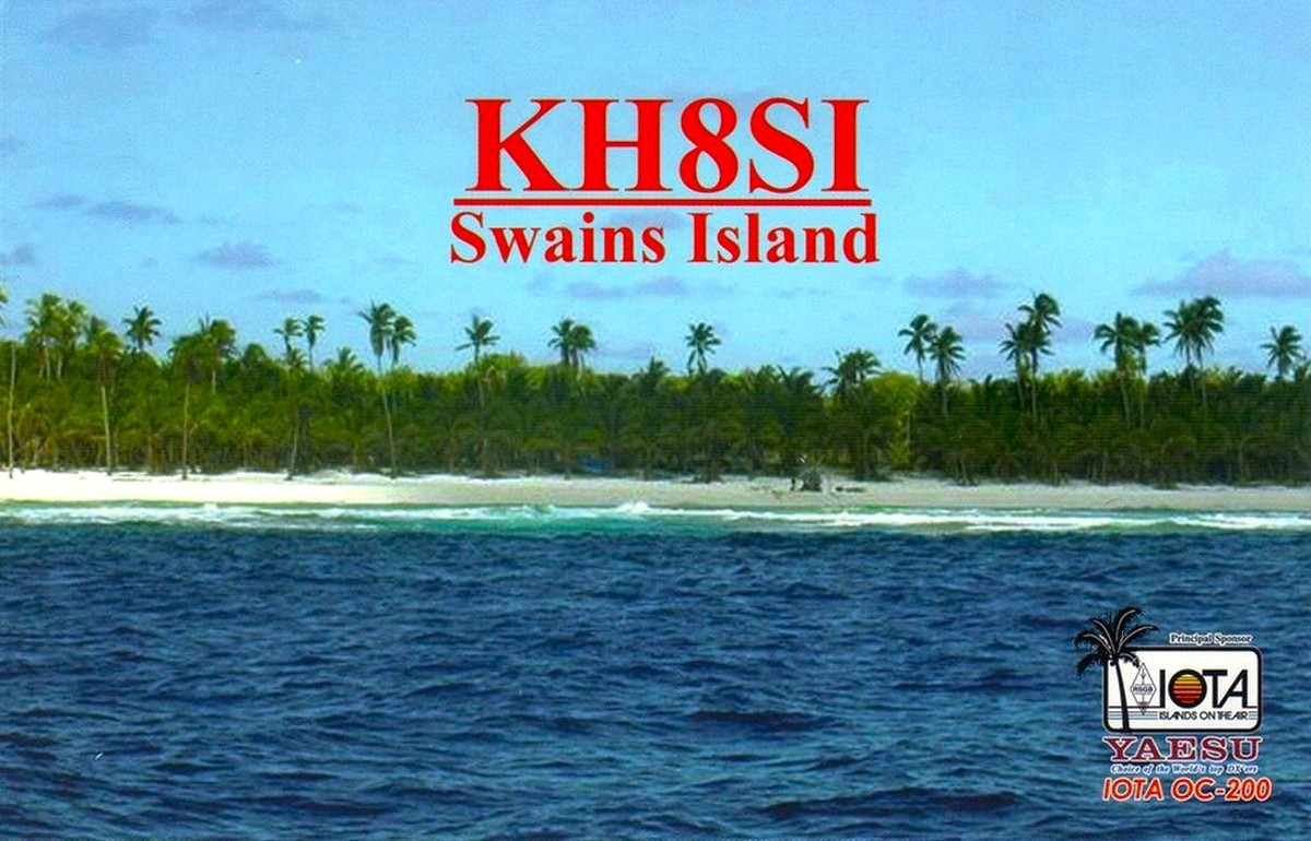KH8SI Swains Island QSL Card
