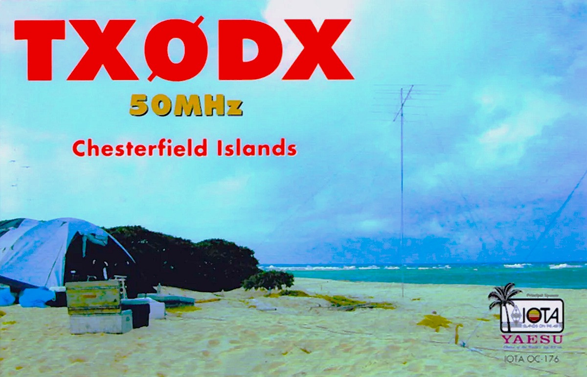 TX0DX Chesterfield Islands QSL Card