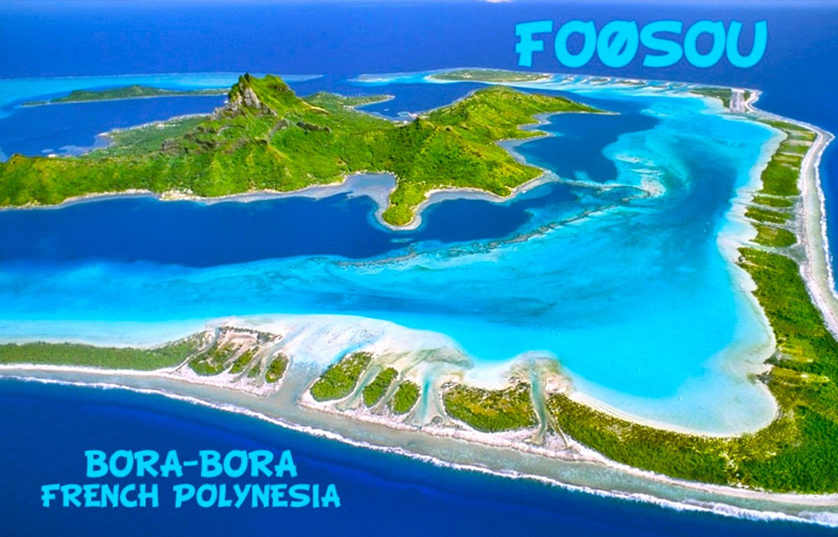 FO0SOU Bora Bora Island QSL Card