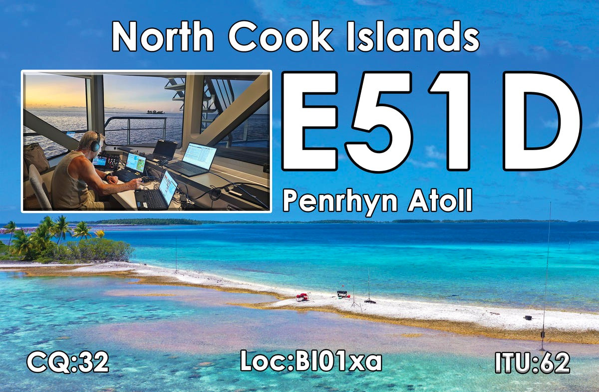 E51D Penrhyn Atoll QSL Card