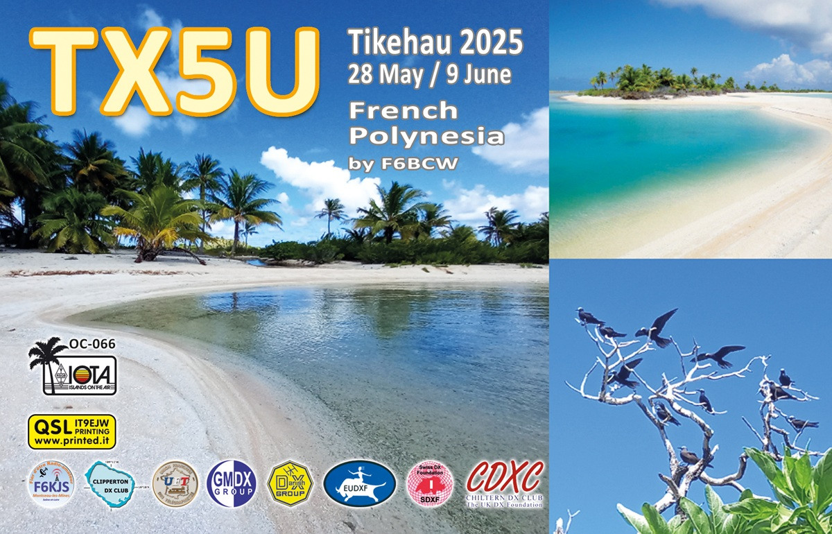 TX5U Tikehau Atoll QSL Card