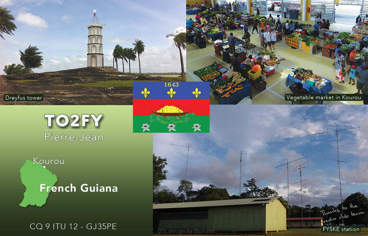 TO2FY French Guiana QSL Card