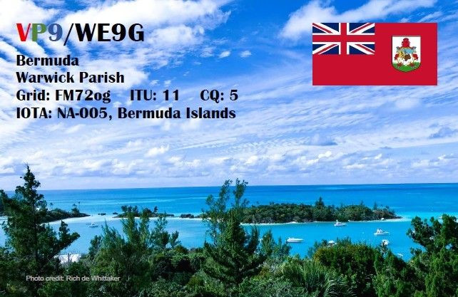 VP9/WE9G Bermuda Islands QSL
