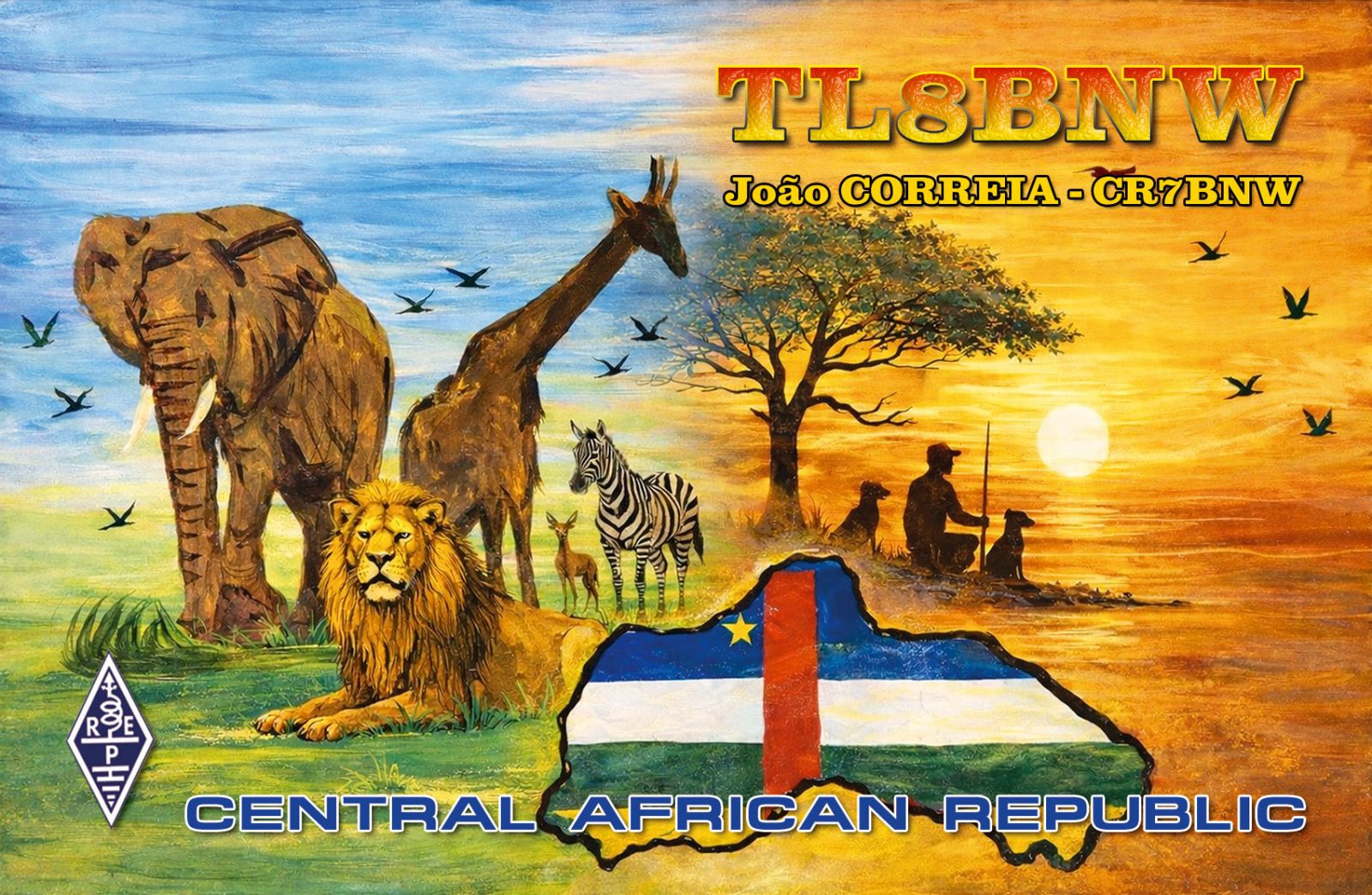 TL8BNW Central African Republic QSL Card