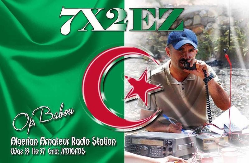 7X2EZ Rabeh Slimani, Algiers, Algeria. QSL.