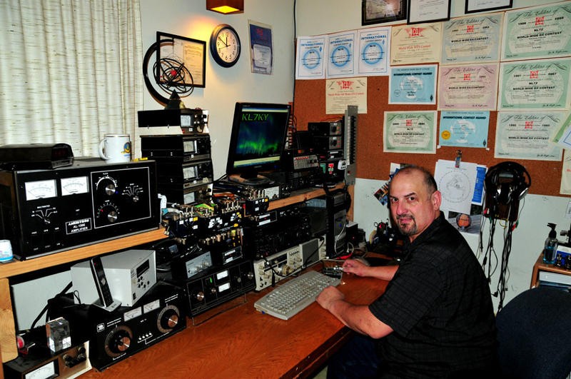 KL7KY Kevin Forster, Wasilla, Alaska. Radio Room Shack.