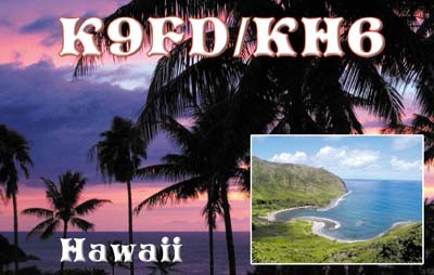 K9FD/KH6 Mervyn Schweigert, Maunaloa, Hawaii. QSL.