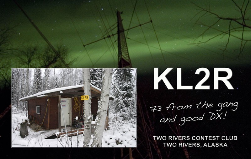 KL2R Two Rivers Contest Club, Fairbanks, Alaska. QSL.