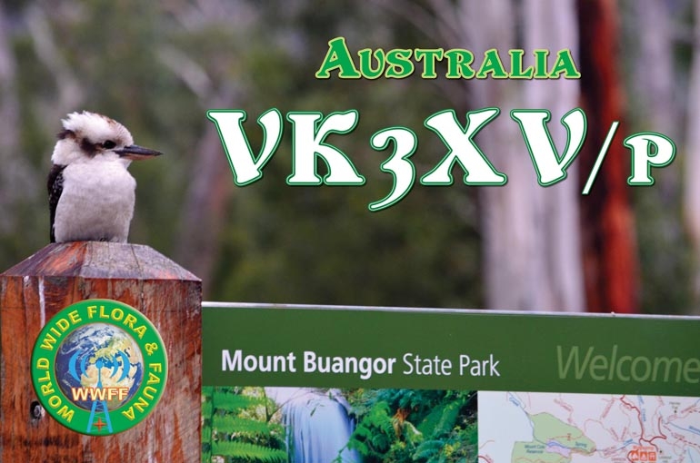 VK3XV/P Tony J. Hambling QSL. Mount Buangor State Park.