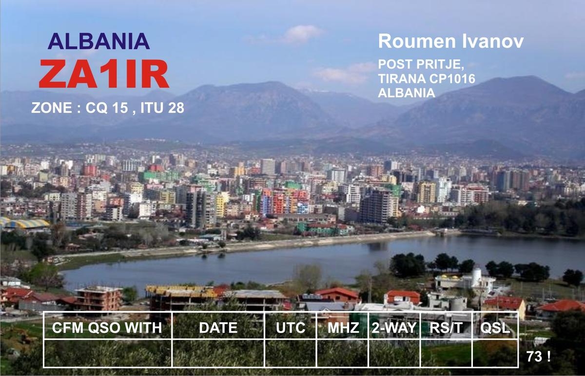 ZA1IR Tirana Albania QSL