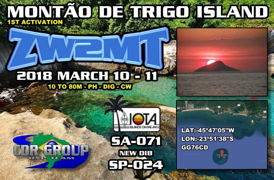 ZW2MT Montao de Trigo Island, Brazil. 10 - 11 March 2018.