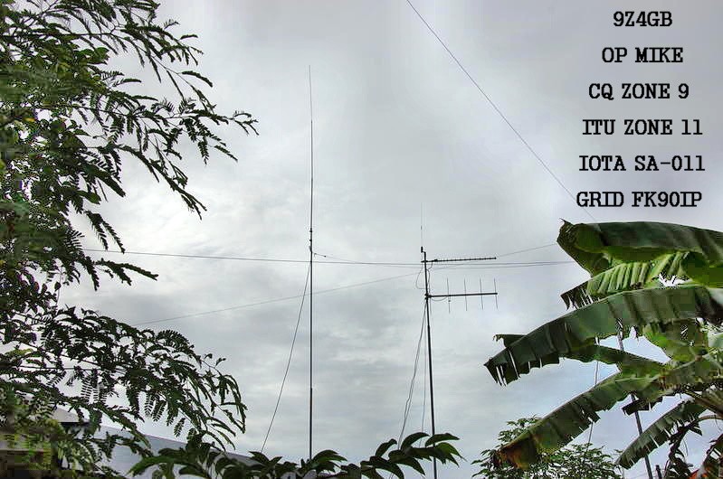 9Z4GB Michael Brown, Dabadie, Trinidad Island, Trinidad and Tobago. Antennas.