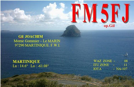 FM5FJ Gil Joachim, Le Marin, Martinique Island.