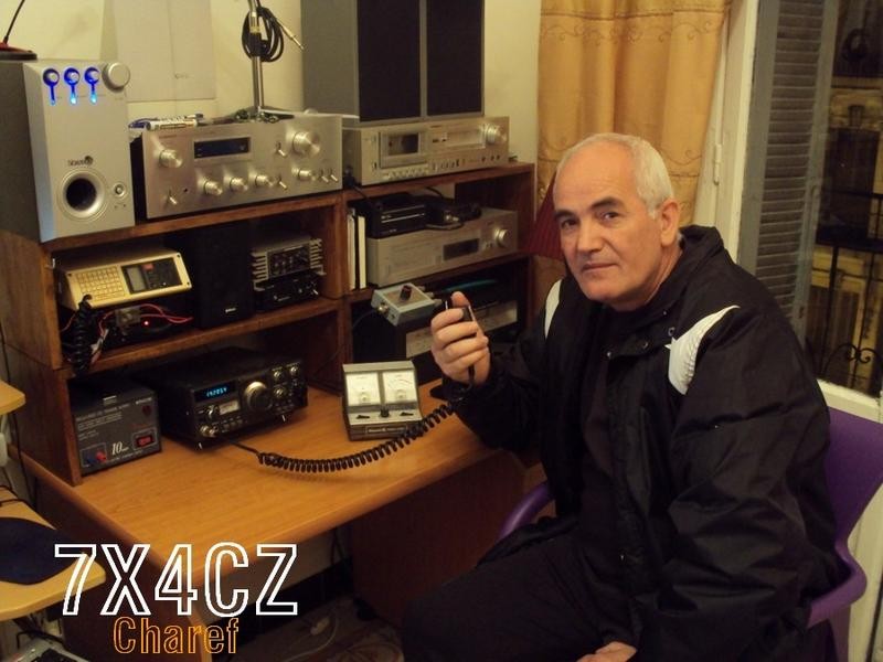 7X4CZ Charef Boukhatemi, Stidia, Mostaganem, Algeria. Radio Room Shack.