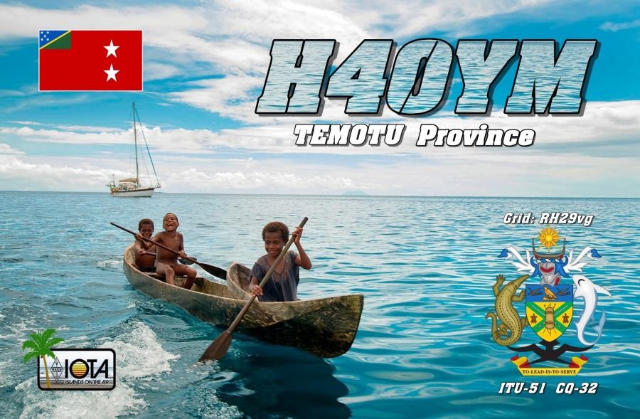 H40YM Nendo Island, Temotu Province. QSL Card Front.