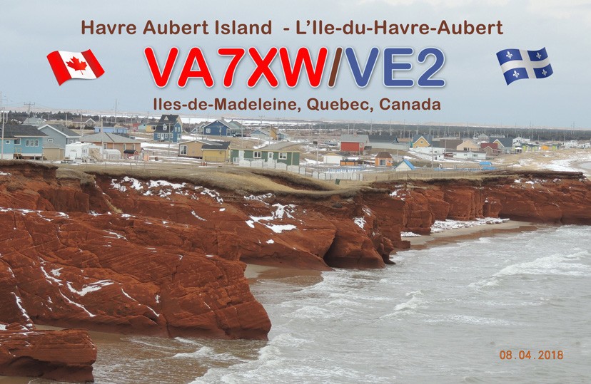 VA7XW/VE2 Havre Aubert Island QSL Card
