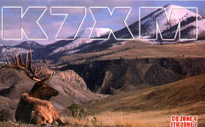 K7XM Hugh Phillips, Elizabeth, USA. QSL Card.