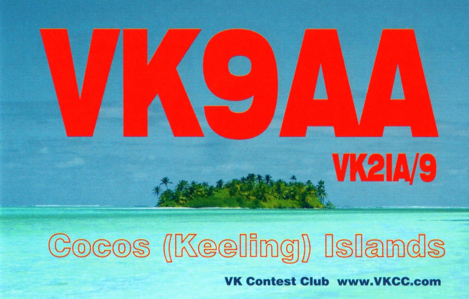 Cocos Keeling Islands Australia VK9AA QSL Cocos Keeling Islands Australia VK9AA QSL