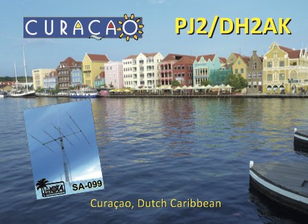 Curacao Island PJ2/DH2AK QSL Curacao Island PJ2/DH2AK QSL