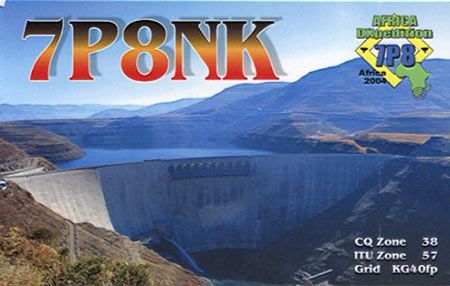 Lesotho 7P8NK QSL  Lesotho 7P8NK QSL