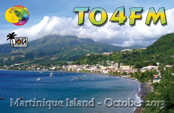 Остров Мартиника TO4FM QSL  Остров Мартиника TO4FM QSL