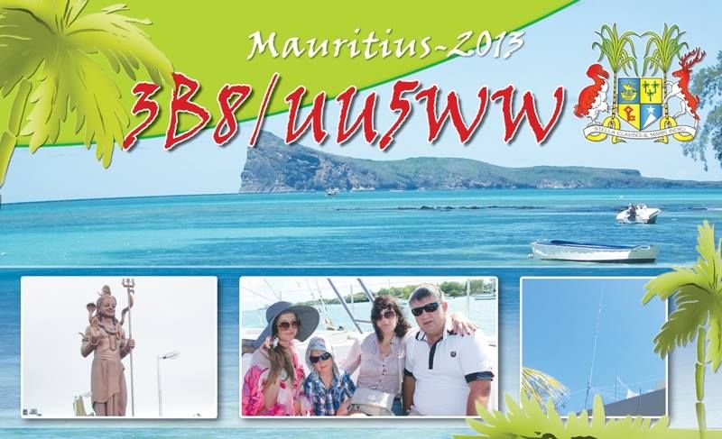 Mauritius Island 3B8/UU5WW QSL 