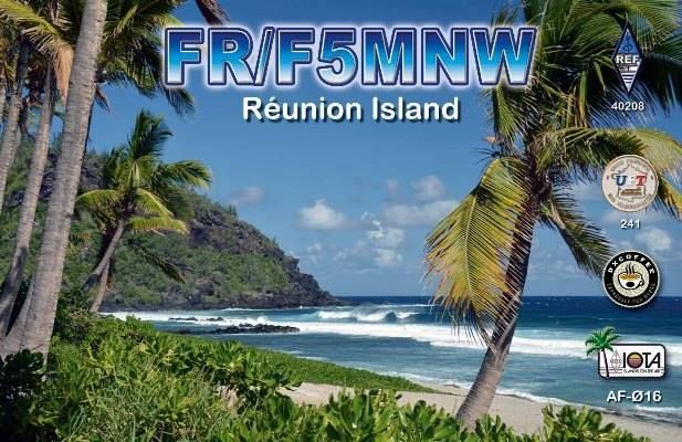 Остров Реюньон FR/F5MNW QSL Остров Реюньон FR/F5MNW QSL