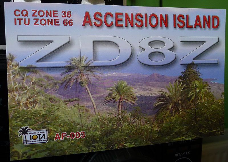 Остров Вознесения ZD8Z QSL 1 Остров Вознесения ZD8Z QSL 1