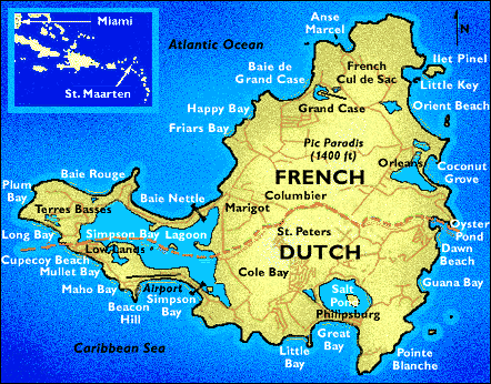 Sint Maarten Island PJ7/AK4GP MAP