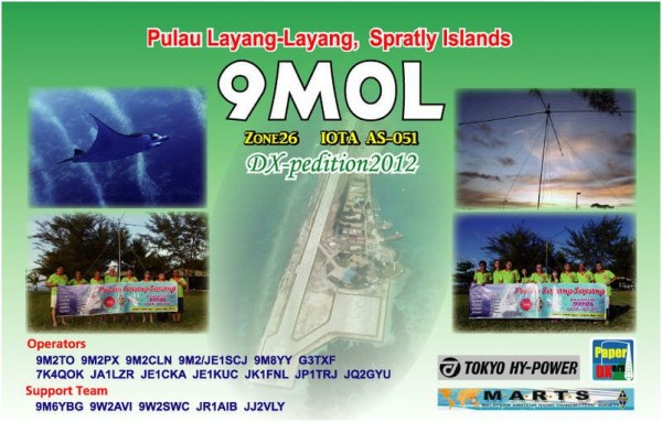 Pulau Layang Layang Island Spratly Islands 9M0L QSL