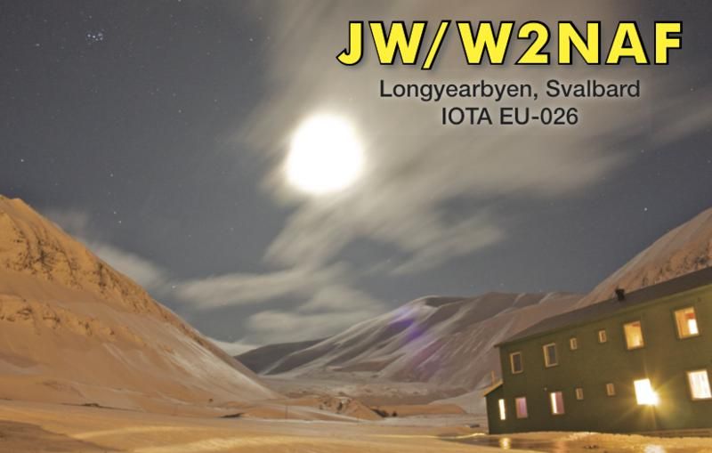 Svalbard JW/W2NAF QSL Svalbard JW/W2NAF QSL