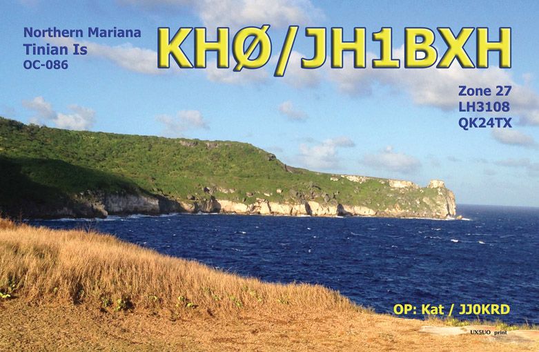 Остров Тиниан KH0/JH1BXH  Остров Тиниан KH0/JH1BXH