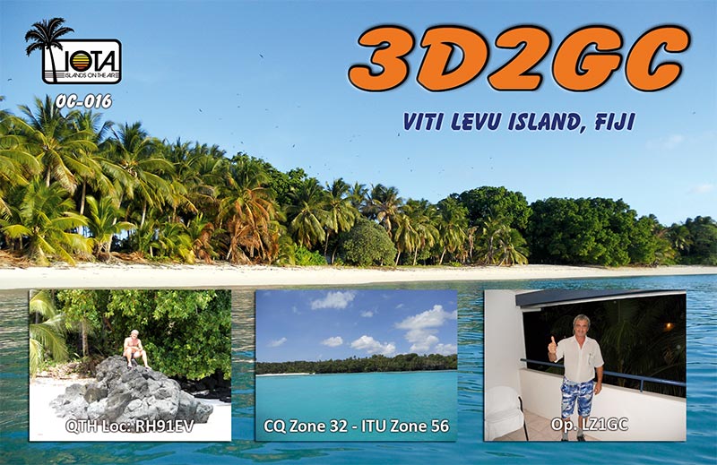 Viti Levu Island Fiji 3D2GC QSL  Viti Levu Island Fiji 3D2GC QSL