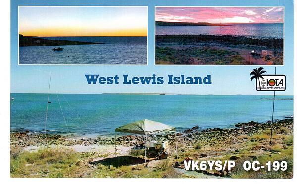 West Lewis Island VK6YS/P QSL  West Lewis Island VK6YS/P QSL