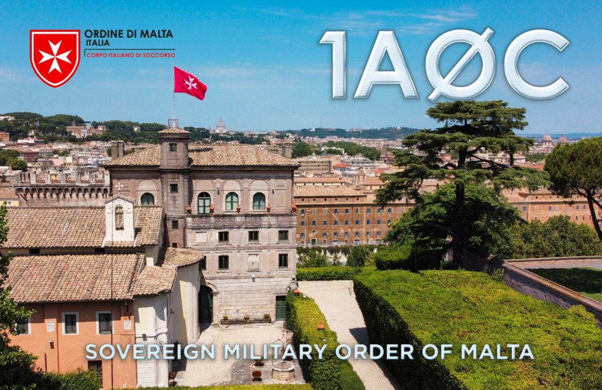 Tarjeta QSL de la Orden Militar de Malta 1A0C