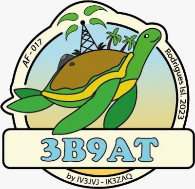 3B9AT Logotipo de la isla de Rogrigues