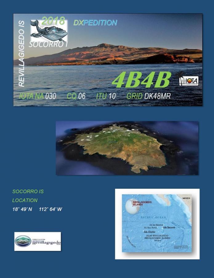 4B4B Остров Сокорро, архипелаг Ревилья Хихедо. Логотип. DX экспедиция