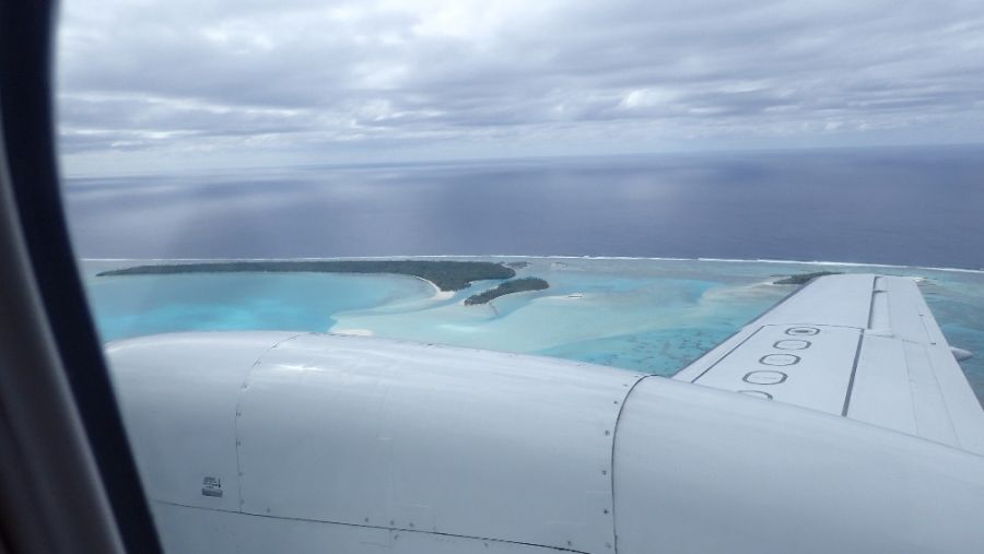 Flight to Aitutaki Island