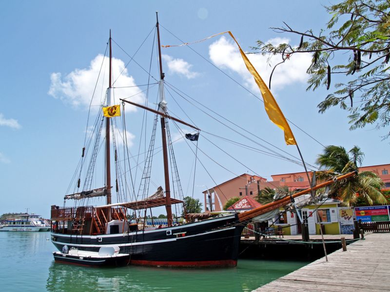 Antigua and Barbuda V25A Tourist attractions Pirate ship Antigua and Barbuda V25A Tourist attractions Pirate ship