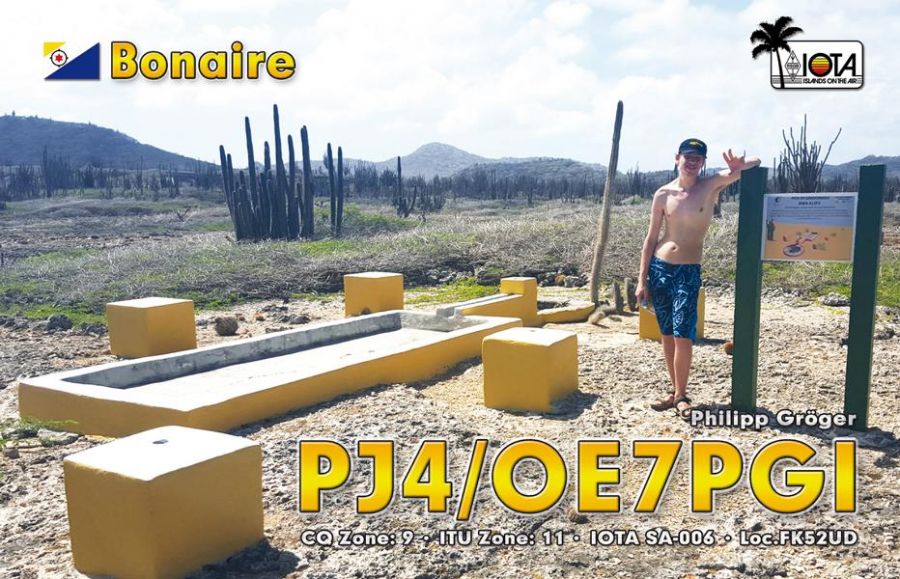 Bonaire Island PJ4/OE7PGI QSL
