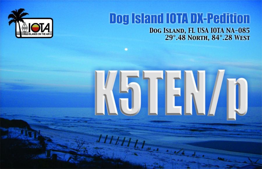 Dog Island K5TEN QSL  Dog Island K5TEN QSL