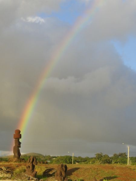Easter Island CE0Y/CA3SOC Tourist attractions spot. Rainbow. Easter Island CE0Y/CA3SOC Tourist attractions spot. Rainbow.