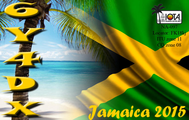 Jamaica 6Y4DX QSL Jamaica 6Y4DX QSL