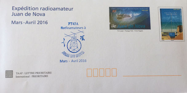 Juan de Nova Island FT4JA Envelope Stamps