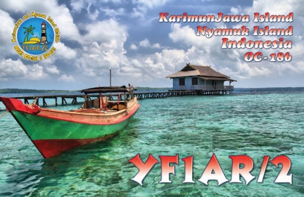Nyamuk Island Karimunjawa archipelago YF1AR/2 QSL Nyamuk Island Karimunjawa archipelago YF1AR/2 QSL
