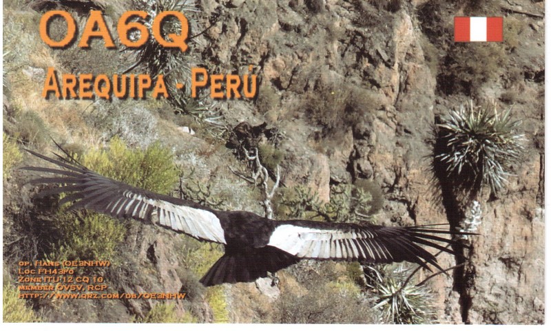 Перу OA6Q QSL  Перу OA6Q QSL