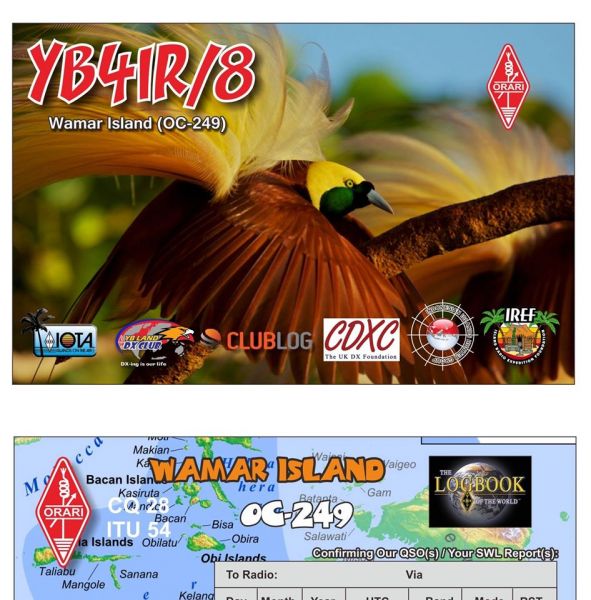 Wamar Island YB4IR/8 QSL Wamar Island YB4IR/8 QSL
