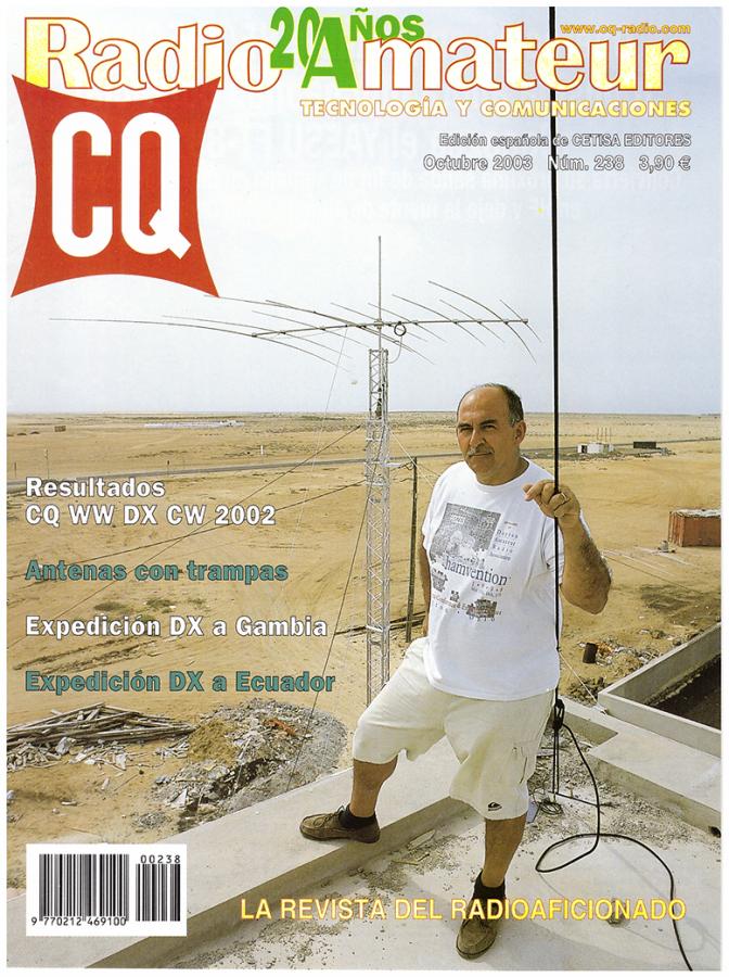 Antonio, CT1DVV, on the roof of the house of Xara, D44TD in Sal Island, Cabo Verde, Cape Verde Islands in October 2001.