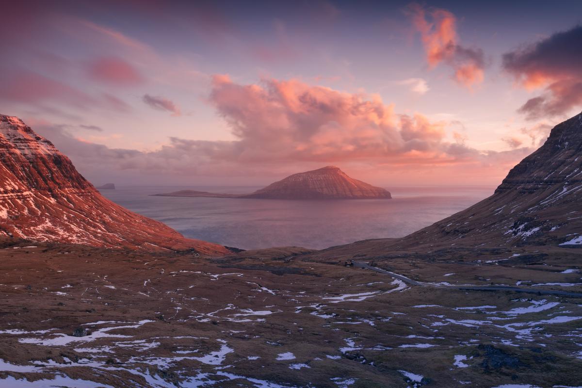 Закат, остров Кольтур, Фарерские острова Закат, остров Кольтур, Фарерские острова