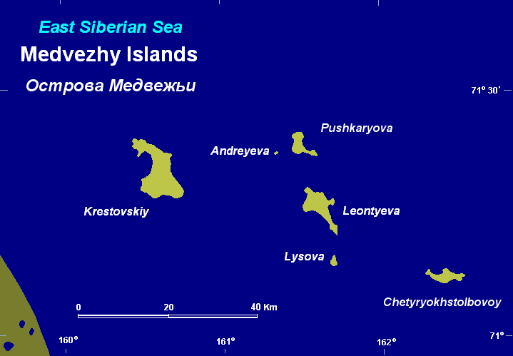 Остров Леонтьева, Медвежьи острова RI0LI карта.